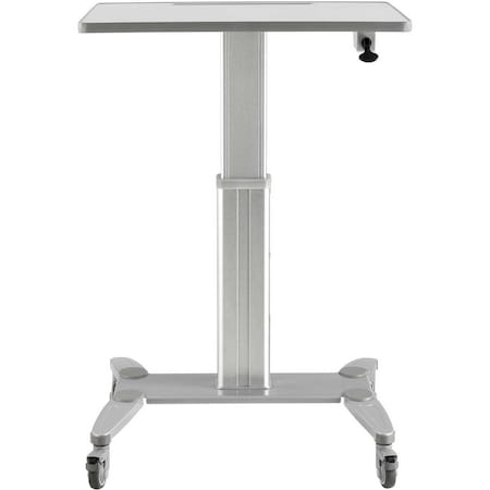 Sit-Stand Mobile Desk With Tablet Slot, 31-1/2W X 23-5/8D, 29-1/2 To 45-1/4H, Gray/Silver